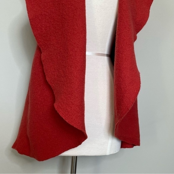 Anthropologie Moth Museum District Boiled Wool Open Front Vest in Rust Red, XS/S - Picture 4 of 16